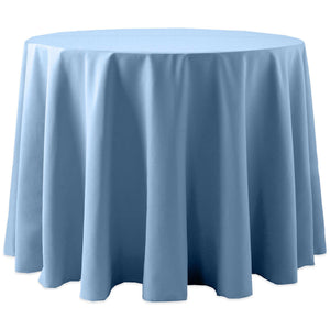 Light Blue 132" Round Spun Poly Tablecloth - Premier Table Linens - PTL 