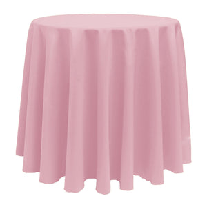 Light Pink 132" Round Poly Premier Tablecloth - Premier Table Linens - PTL 