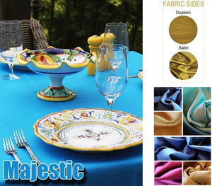 Majestic Dupioni tablecloth, showing reversible tablecloth