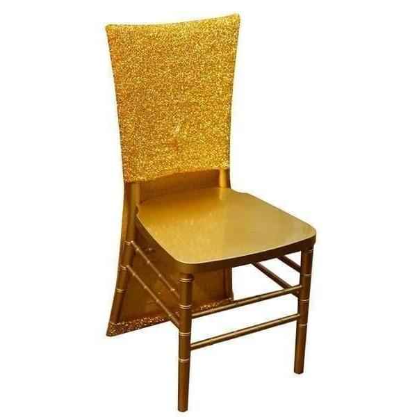 Metallic Spandex Gold Chiavari Chair Jacket - Premier Table Linens - PTL 