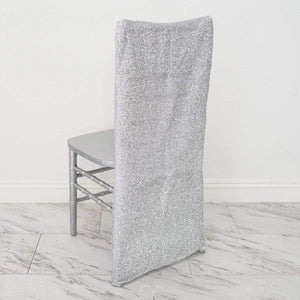 Metallic Spandex Silver Chiavari Chair Jacket - Premier Table Linens - PTL 
