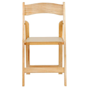 Natural Wood Folding Chair with Vinyl Padded Seat - Premier Table Linens - PTL 