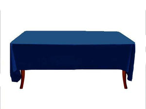 Navy 60" x 120" Rectangular Spun Poly Tablecloth - Premier Table Linens - PTL 