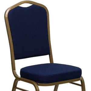 Navy Blue Stacking Banquet Chair, Gold Frame - Premier Table Linens - PTL 