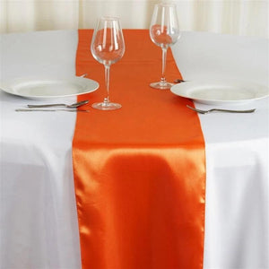 Orange 12" x 108" Satin Table Runner - Premier Table Linens - PTL 