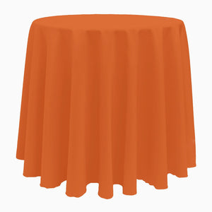 Orange 120" Round Poly Premier Tablecloth - Premier Table Linens - PTL 