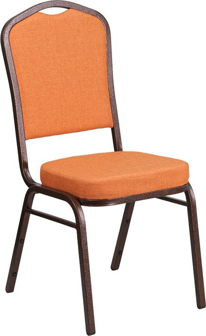 Orange Fabric Stacking Banquet Chair, Copper Frame - Premier Table Linens - PTL 