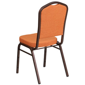 Orange Fabric Stacking Banquet Chair, Copper Frame - Premier Table Linens - PTL 