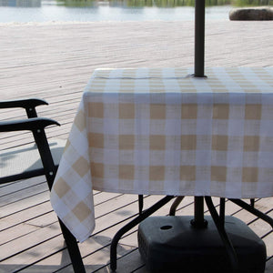 Outdoor Buffalo Check Tablecloth With Umbrella Hole and Zipper - Premier Table Linens - PTL 