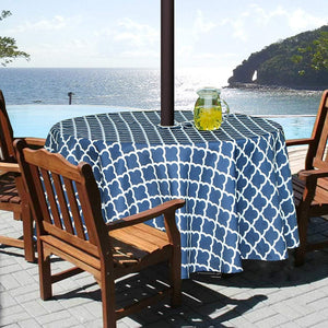Outdoor Tablecloth With Umbrella Hole & Zipper Arelis Damask - Premier Table Linens - PTL 