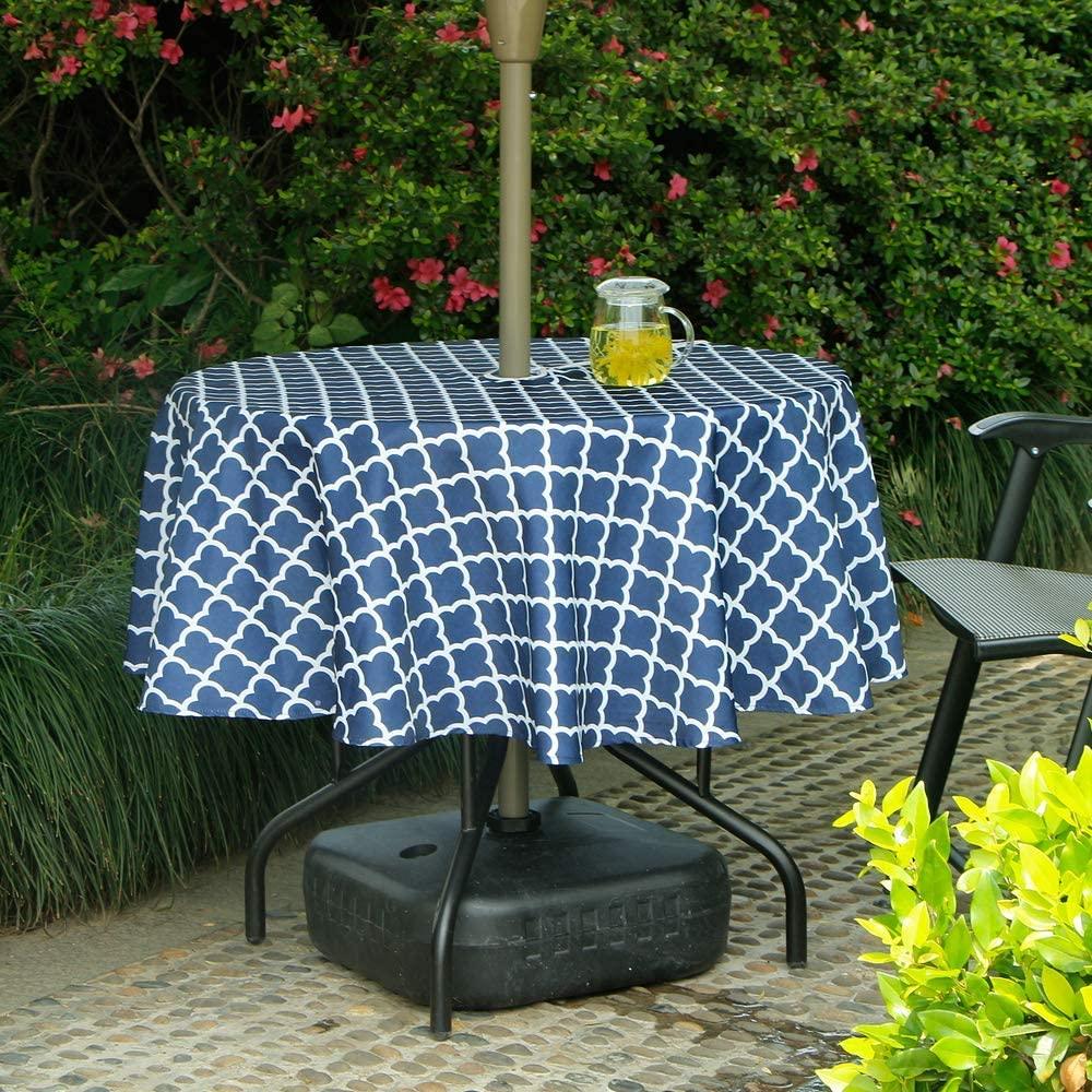 Outdoor Tablecloth With Umbrella Hole & Zipper Arelis Damask
