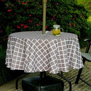 Outdoor Tablecloth With Umbrella Hole & Zipper Arelis Damask - Premier Table Linens - PTL 