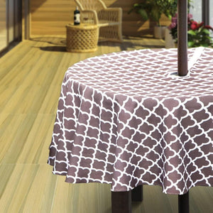 Outdoor Tablecloth With Umbrella Hole & Zipper Arelis Damask - Premier Table Linens - PTL 