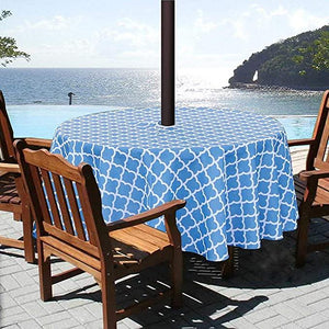 Outdoor Tablecloth With Umbrella Hole & Zipper Arelis Damask - Premier Table Linens - PTL 