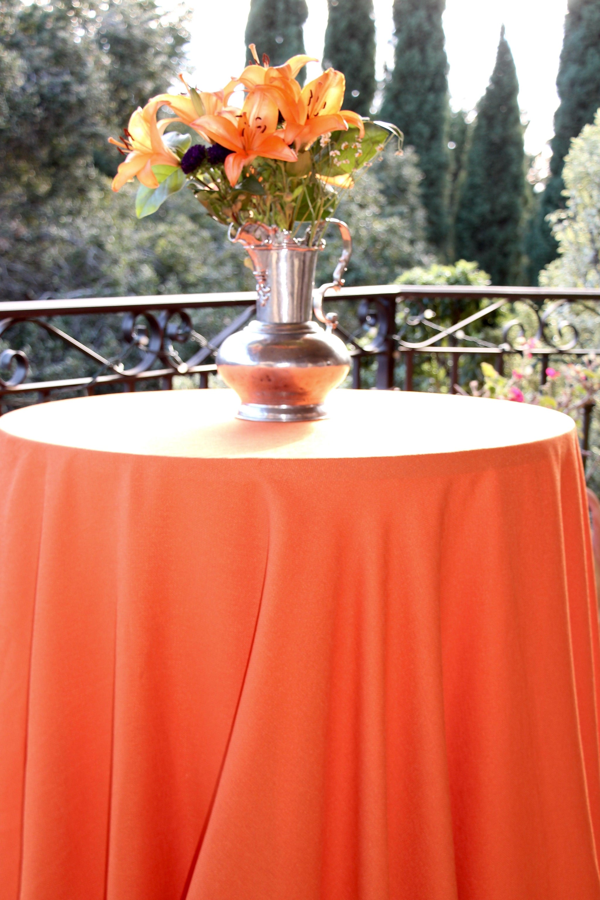 Outdoor Tablecloth With Umbrella Hole, Havana Linen Collection Outdoor Tablecloth With Umbrella Hole, Havana Linen Collection
