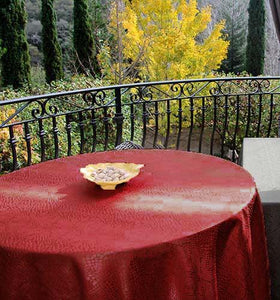 Outdoor Tablecloth With Umbrella Hole, Kenya Damask - Premier Table Linens - PTL 