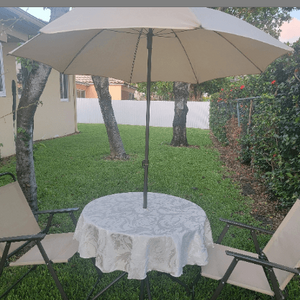 Outdoor Tablecloth With Umbrella Hole, Melrose Damask - Premier Table Linens - PTL 