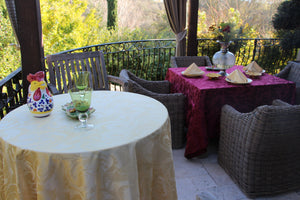 Outdoor Tablecloth With Umbrella Hole, Melrose Damask - Premier Table Linens - PTL 