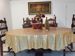 Oval Sequin Tablecloth - Premier Table Linens - PTL 
