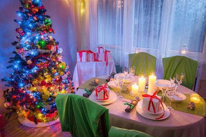 Christmas tablecloth and Christmas tree set for the holidays