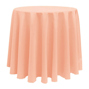 Peach 132" Round Poly Premier Tablecloth - Premier Table Linens - PTL 