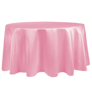 Peppermint Pink 120" Round Duchess Satin Tablecloth - Premier Table Linens - PTL 
