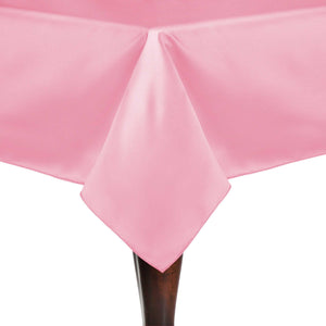 Peppermint Pink 90" x 90" Square Duchess Satin Tablecloth - Premier Table Linens - PTL 