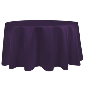 Plum 90" Round Duchess Satin Tablecloth - Premier Table Linens - PTL 