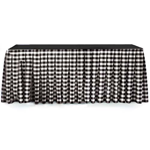 Gingham on sale table skirt