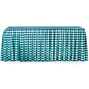 Poly Check Table Skirt - Premier Table Linens - PTL 