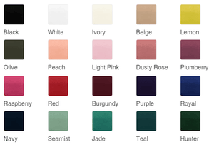 Image of our Poly Cotton twill colors available