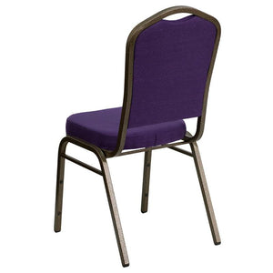 Purple Fabric Stacking Banquet Chair, Gold Frame - Premier Table Linens - PTL 