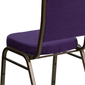 Purple Fabric Stacking Banquet Chair, Gold Frame - Premier Table Linens - PTL 