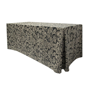 Rectangular Fitted Tablecloth Demo Height 36" & 42" Miranda Damask - Premier Table Linens - PTL 