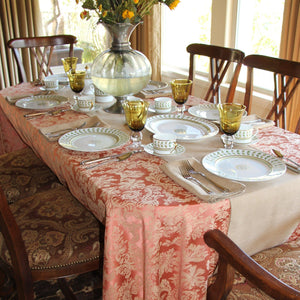 Rectangular Fitted Tablecloth Demo Height 36" & 42" Miranda Damask - Premier Table Linens - PTL 