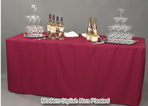  Havana Table cloth in red shown with spirits bottles and glasses