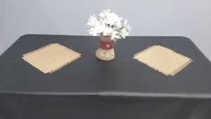 Rectangular vinyl tablecloth with flannel backing