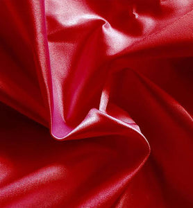 Red 60" x 108" Rectangular Poly Knit Satin Table Topper - Premier Table Linens - PTL 