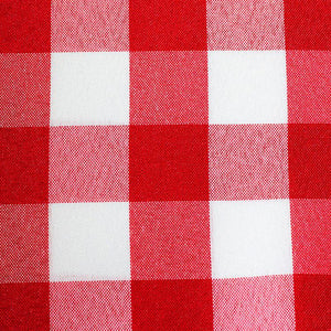 Red / White 90" Round Poly Check Tablecloth - Premier Table Linens - PTL 