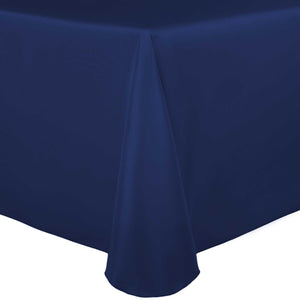 Regal Blue 90" x 132" Rectangular Duchess Satin Tablecloth - Premier Table Linens - PTL 