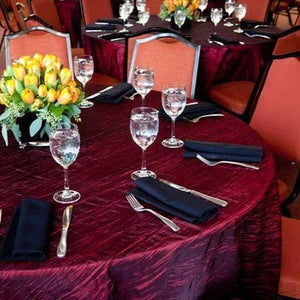 Rental Crinkle Taffeta Tablecloth - Premier Table Linens - PTL 114" Round 