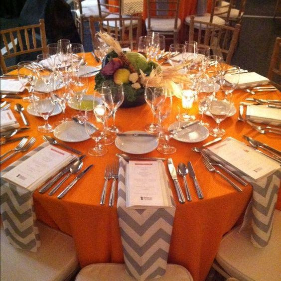 Havana linens on a round table at a wedding reception