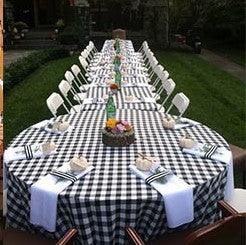 Rental Poly Check Tablecloth - Premier Table Linens - PTL 132" Round 