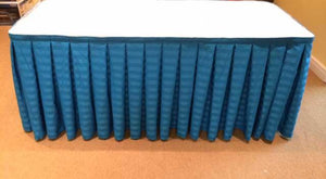 Rental Poly Stripe Table Skirt - Premier Table Linens - PTL 14' x 29" Shirred Pleat 