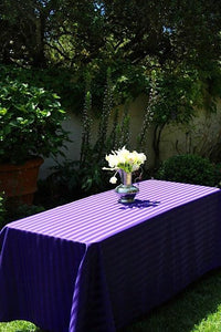 Rental Poly Stripe Tablecloth - Premier Table Linens - PTL 90" x 132" Rectangular 