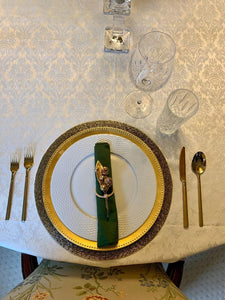 Rental Saxony Damask Tablecloth - Premier Table Linens - PTL 132" Round 