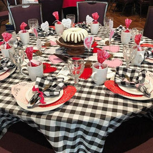 Black and white checkered tablecloth Christmas tablecloth