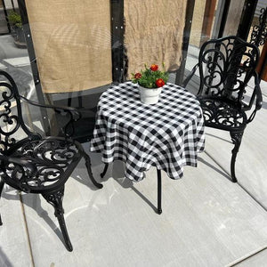Round Checkered Tablecloth, Gingham Tablecloth