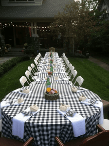 Round Checkered Tablecloth, Gingham Tablecloths  wedding reception