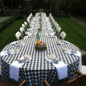 Round Checkered Tablecloth, Gingham Tablecloths  wedding reception